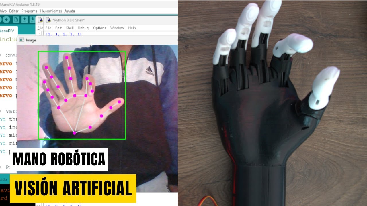 🤖 ¡MANO ROBÓTICA con VISIÓN ARTIFICIAL! Aprende a Controlarla Paso a Paso