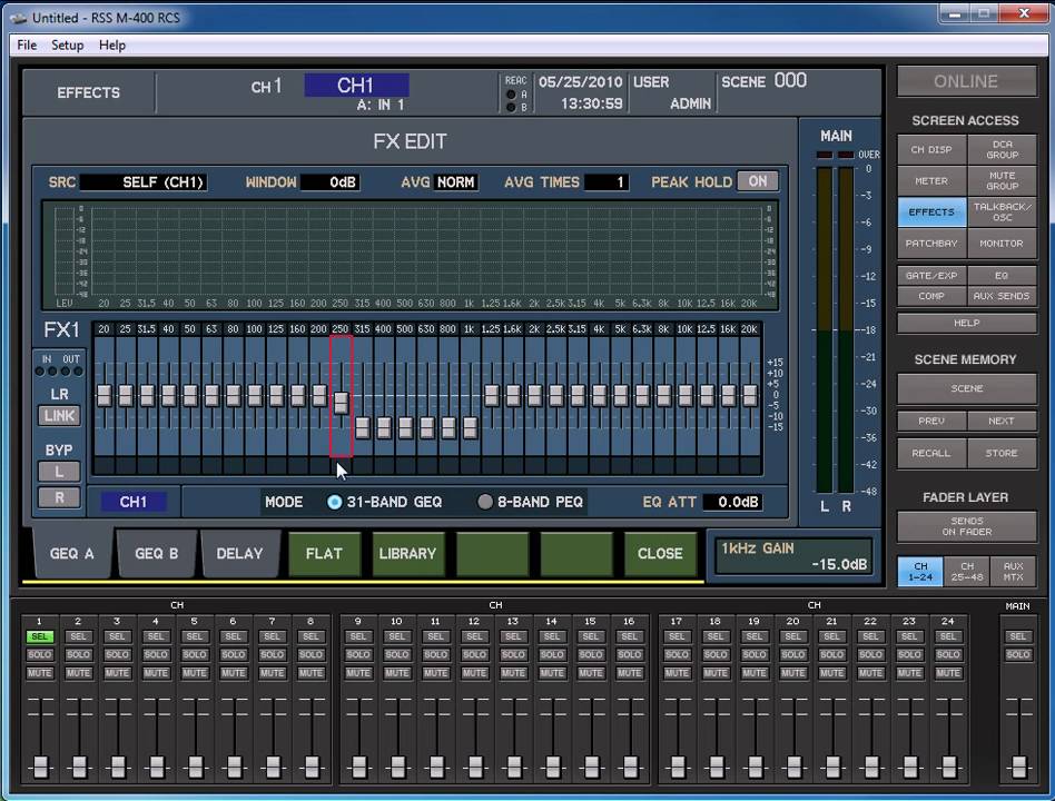Insertar EQ grafico no Canal da ROLAND M-400