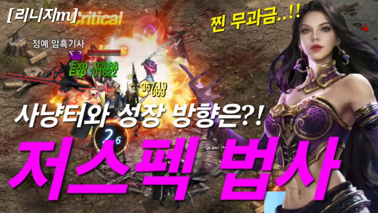 리니지m [리세장인] 저스펙 법사의 사냥터와 성장 방향이요??! 법사가 유행인가..
