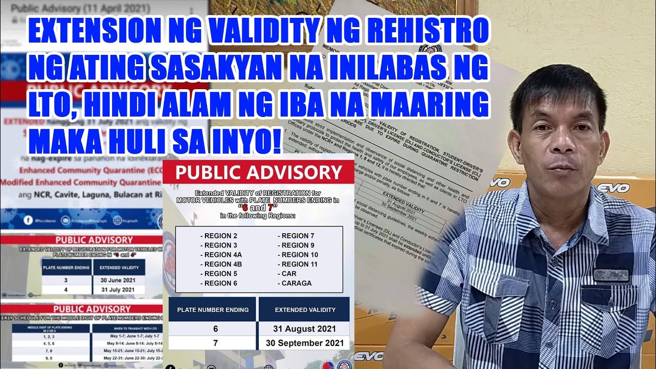 ALAM PO BA NINYO ANG EXTENSION NG VALIDITY NG REHISTRO NG ATING MGA SASAKYAN NA IBINIGAY NG LTO?