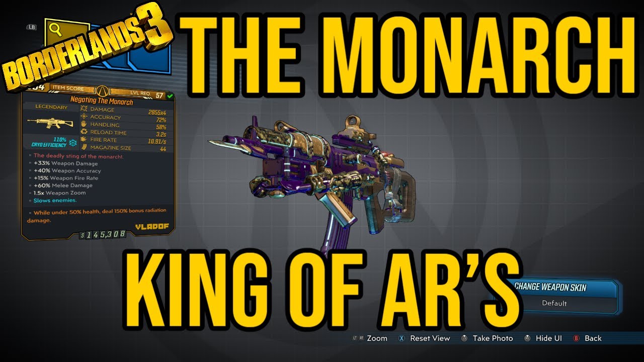 KING OF THE ASSAULT RIFLES! // Borderlands 3 Legendary The Monarch AR Review!