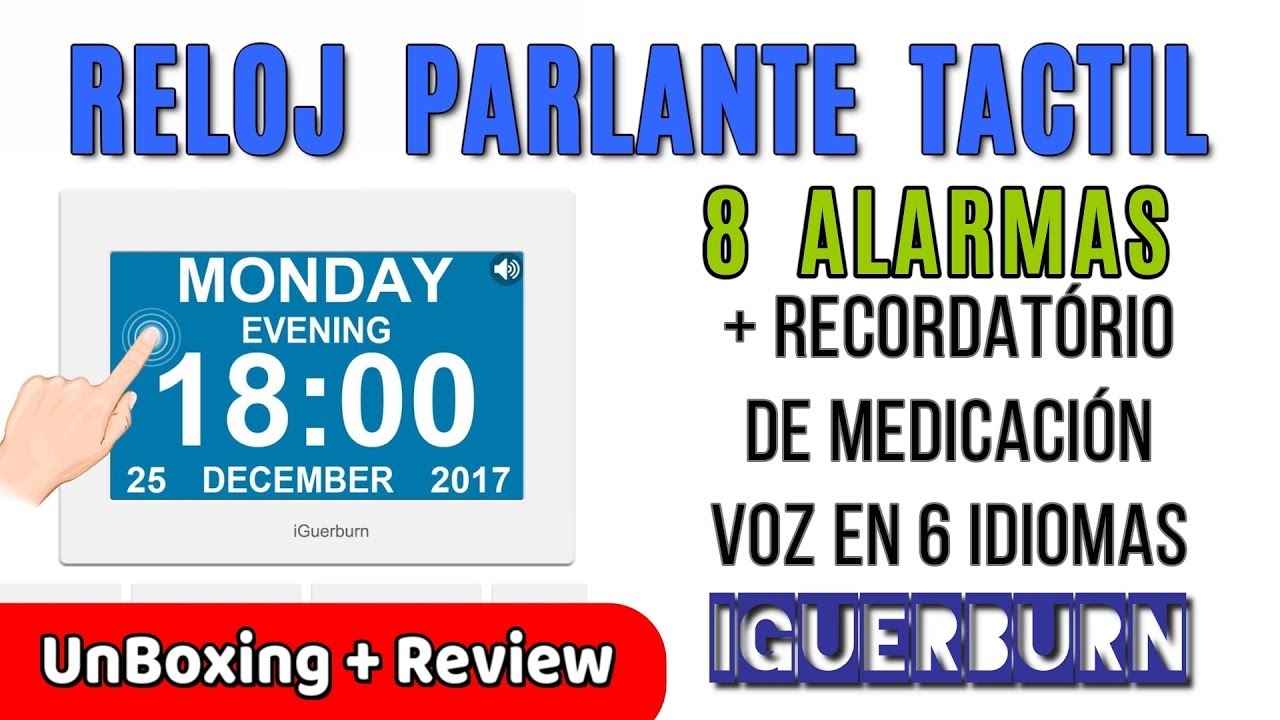 iGuerburn Reloj Parlante Digital con Calendario, tambien para Ciegos | UnBoxing Review en Español
