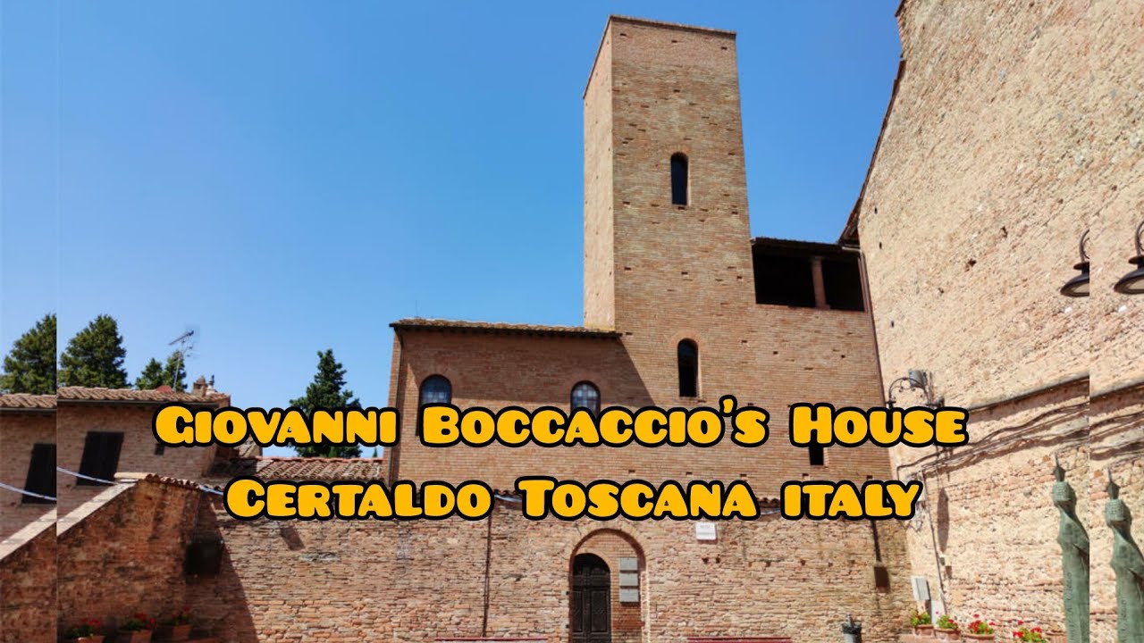 Certaldo. House of Giovanni Boccaccio. Museum. Translations of Decameron in 34 languages