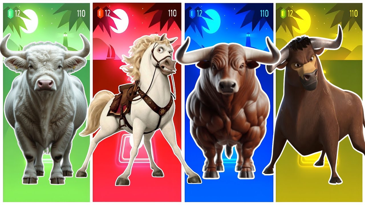 Funny Bull 🐂🆚 Funny Horse 🐎🆚 Funny Bull 🐂🆚 Funny Valiente 🐂🆚 Tiles Hop EDM Rush