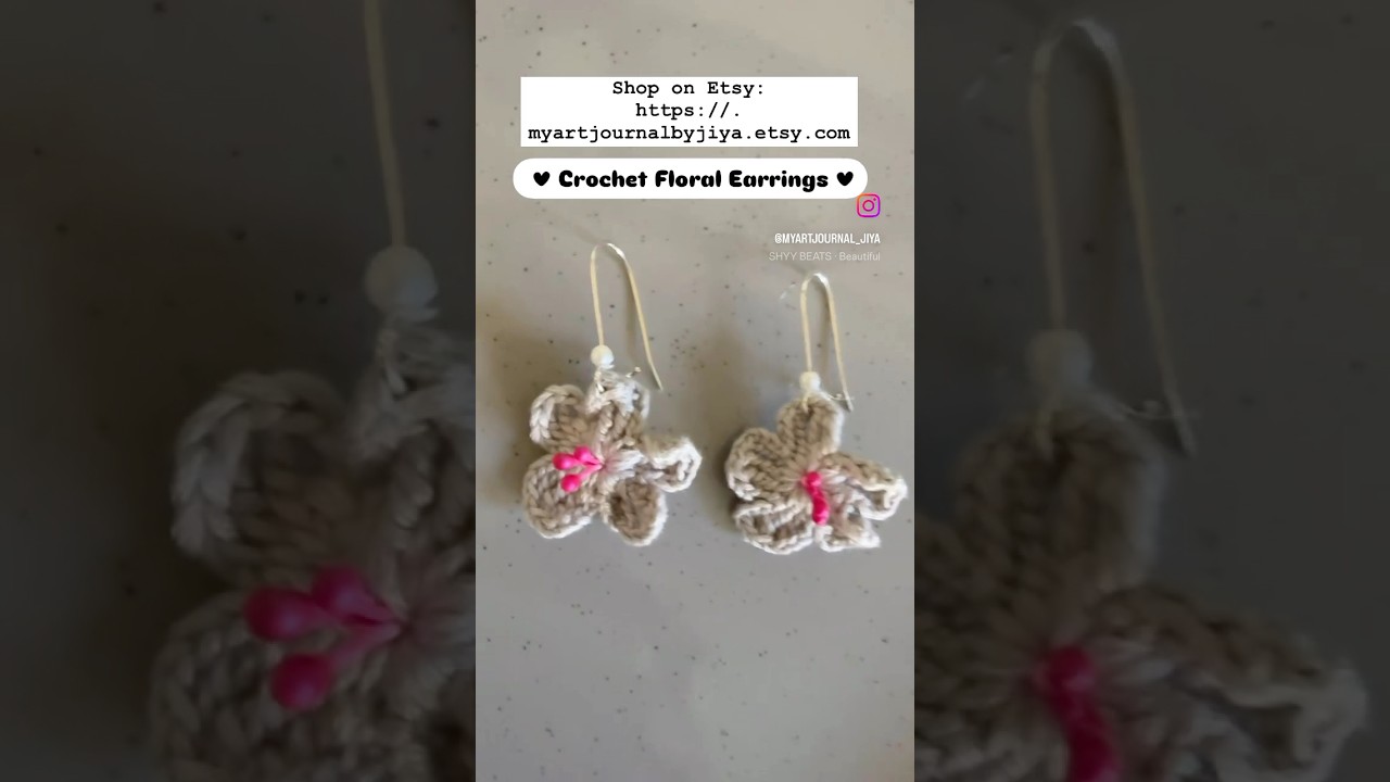 Crochet Flower Earrings | Floral Jewelry | Handmade Earrings #crochetjewelry #flowerearrings #etsy