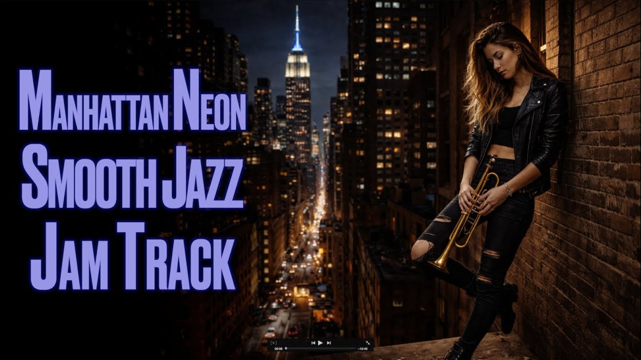Manhattan Neon Smooth Jazz Backing Track in B Minor / Solo Start 0:45~