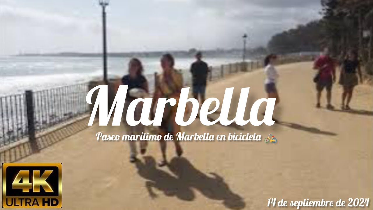 paseo marítimo de marbella en bicicleta (marbella) (4k) (14 de septiembre de 2024)