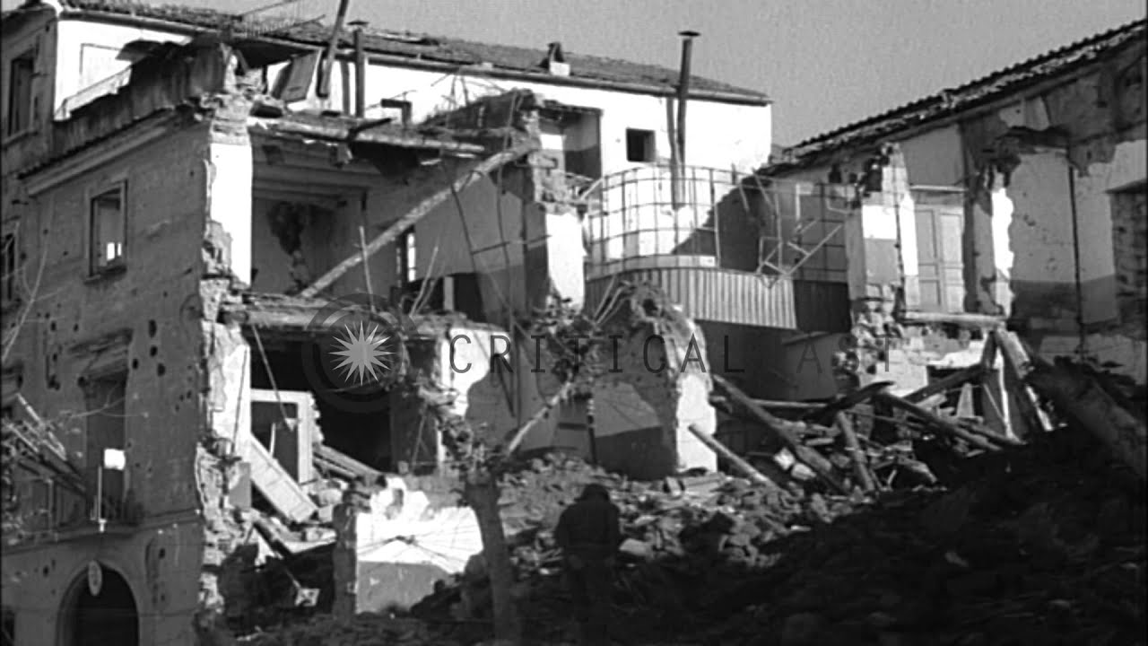 Bomb wrecked bridge over Volturno River in Capua, Italy HD Stock Footage
