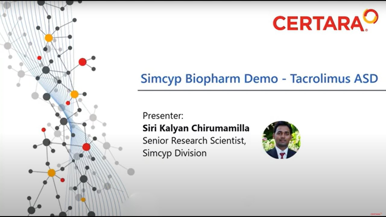 Simcyp Biopharm Demo - Tacrolimus ASD