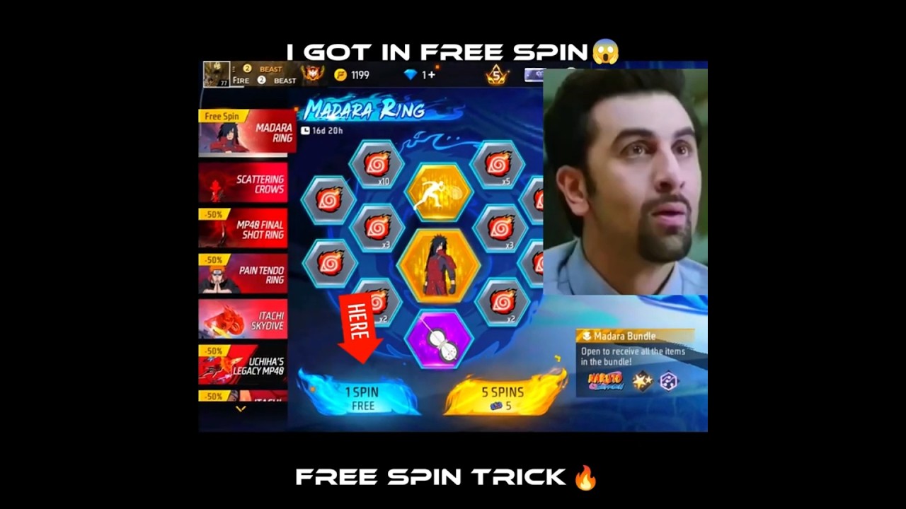 MADARA UCHIHA 💯 BUNDLE FREE SPIN TRICK 😱#freefire#shorts#viral