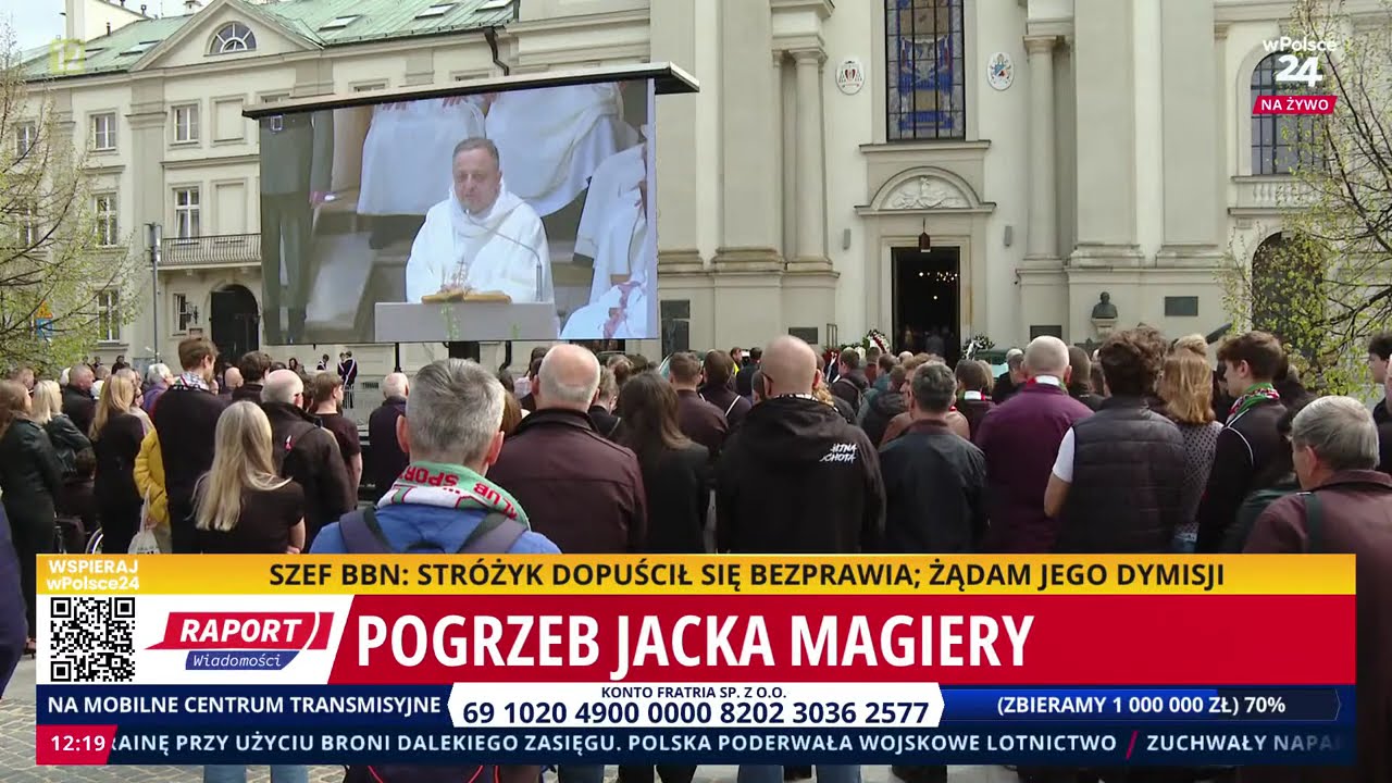 🕊️ Trwają uroczystości pogrzebowe Jacka Magiery na Warszawskich Powązkach.