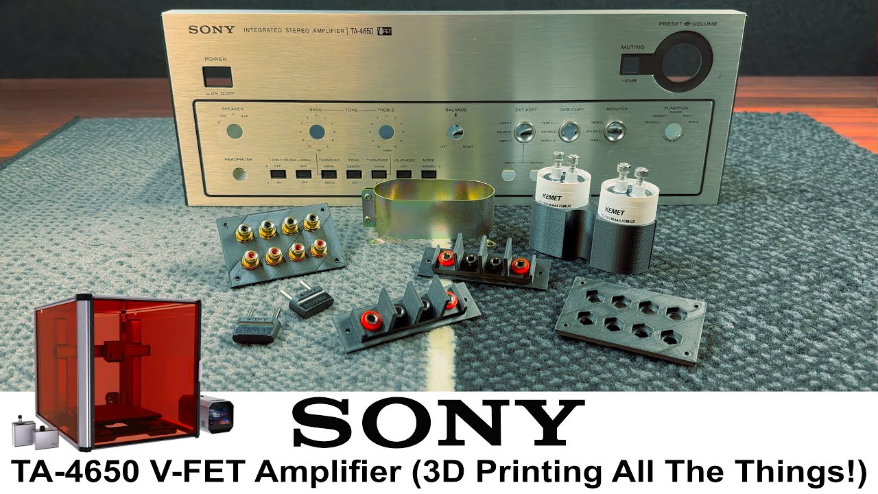 Sony TA-4650 V-FET Amplifier (Part 3 - 3D Printing Saves the Day!)