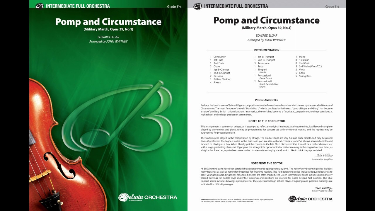 Pomp and Circumstance, arr. John Whitney – Score & Sound
