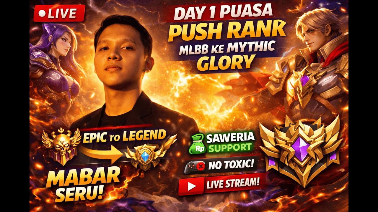 🔴 LIVE DAY 1 PUASA PUSH RANK MLLB KE MYTHIC  GLORY
