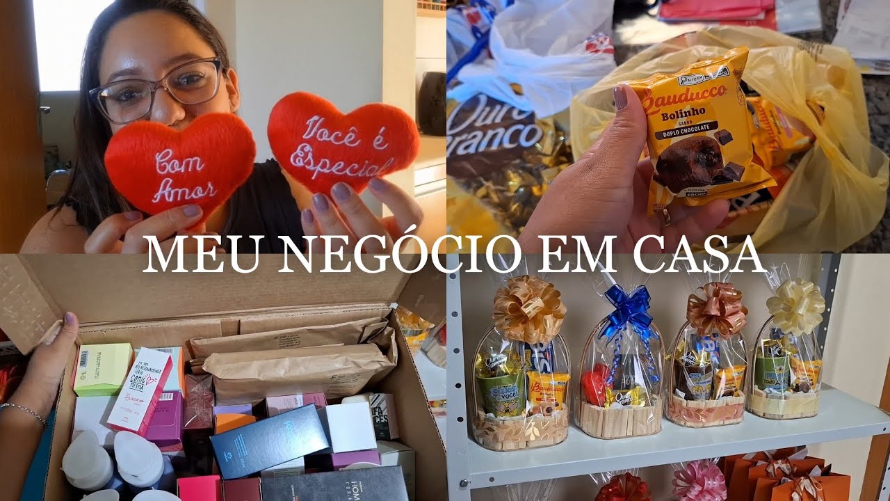ASSIM É MEU NEGÓCIO EM CASA, VIDA REAL, MONTANDO CESTAS PARA O DIA DOS NAMORADOS... ❤️🥰