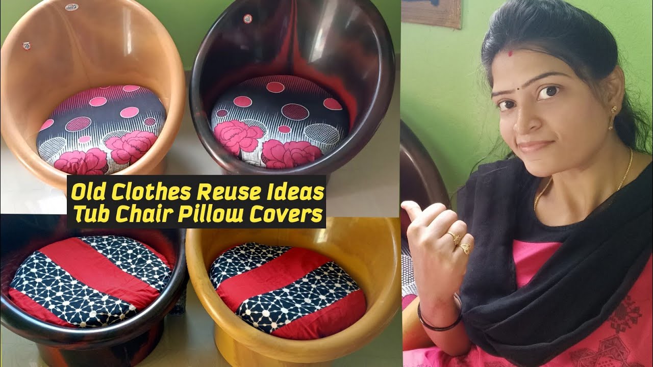 DIY | Tub Chair Pillow Covers | Old Nighty Nd Top Convert to Pillow Covers | By Vijji Arts & Vlogs