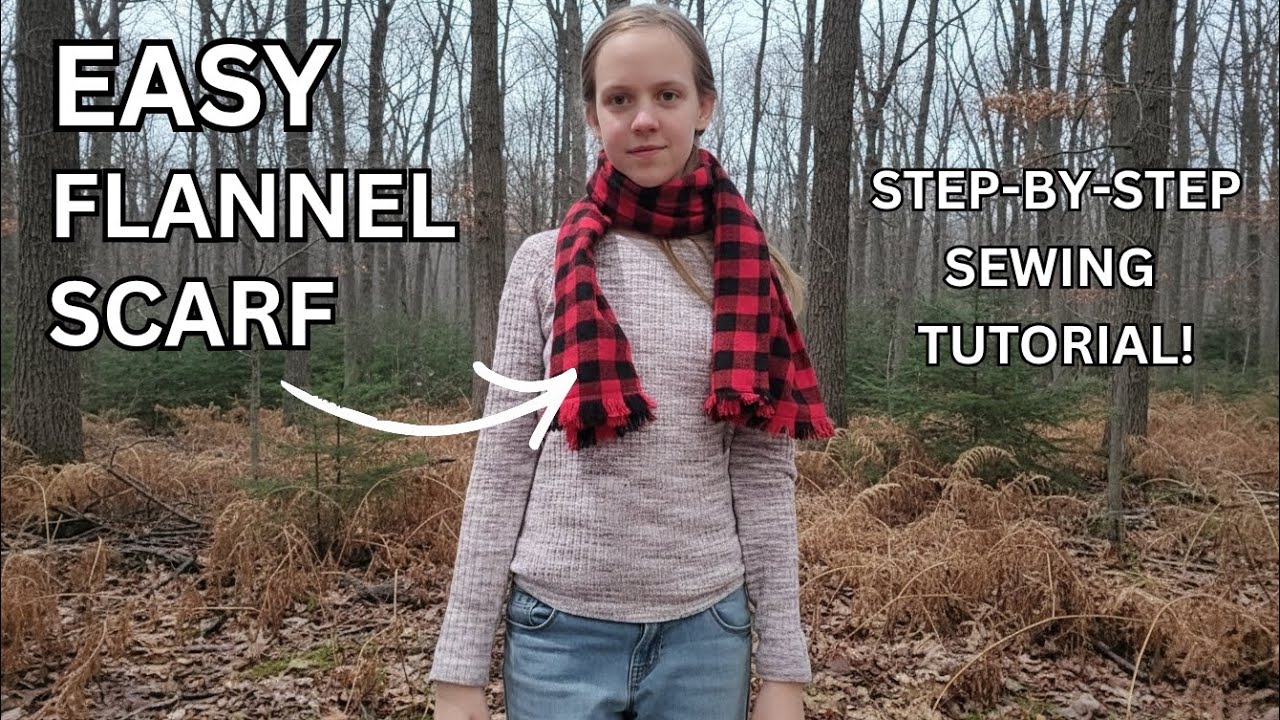 Easy Flannel Scarf Tutorial - sewing tutorial for beginners!
