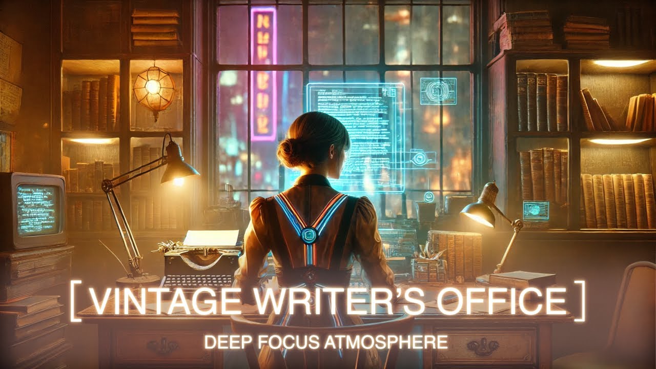 Writer’s Room – Vintage Futuristic Ambience | Deep Focus Music for Writing, Coding & Study