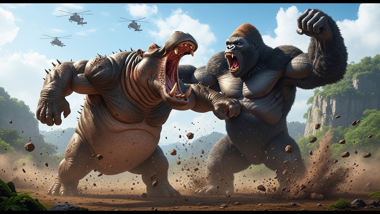 King Kong vs the Hippo Men &ndash; an epic showdown that shakes Skull Island