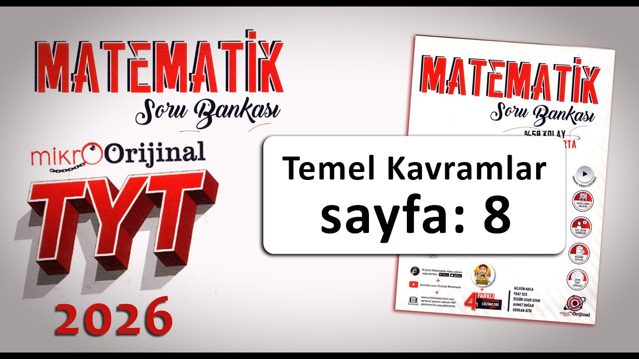Mikro Orijinal TYT Matematik, Sayfa: 8, #tytmatematik #eğitimkoçu #ykstavsiye