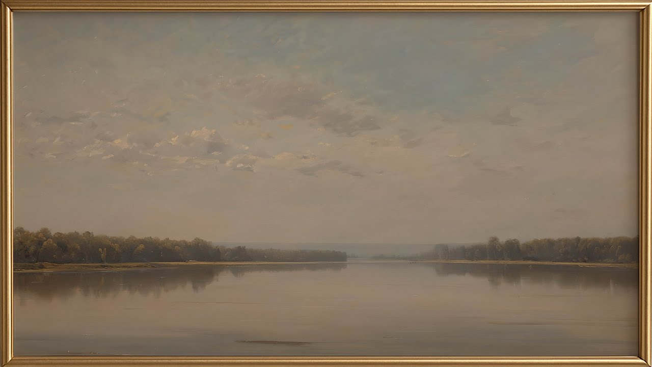Muted River Landscape | Original Calm Artwork in 4K