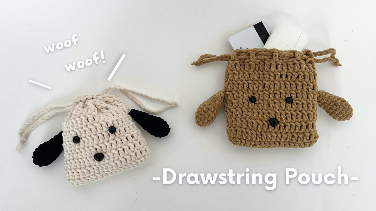 how to crochet a drawstring pouch | crochet beginner tutorial