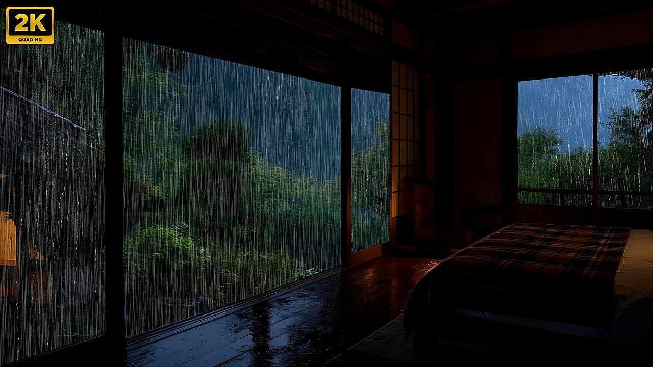 Deep Sleep with Heavy Rain in the Forest - Say Goodbye to Insomnia, Focus with Rain Sounds