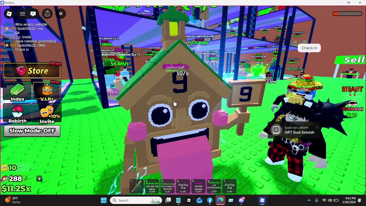 tricking lil kids to think my friend is a admin in escape a tsunami for brainrots