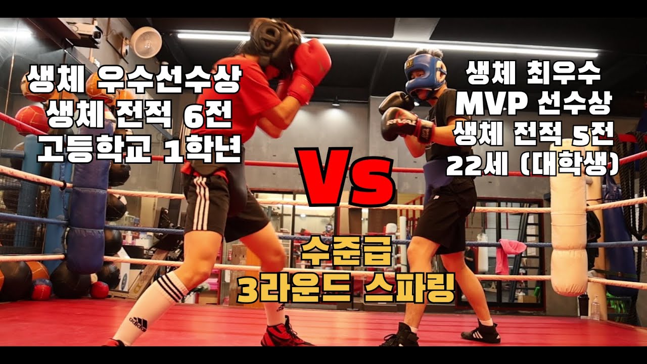 생체 MVP 수상 대학생 VS 생체 우수선수 고등학교 1학년 수준급 3라운드 풀스파링