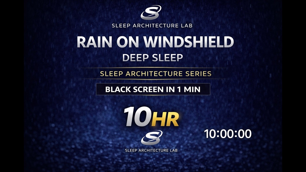 Rain on Windshield While Driving for Deep Sleep (10 Hours) | Black Screen After 1 Minute