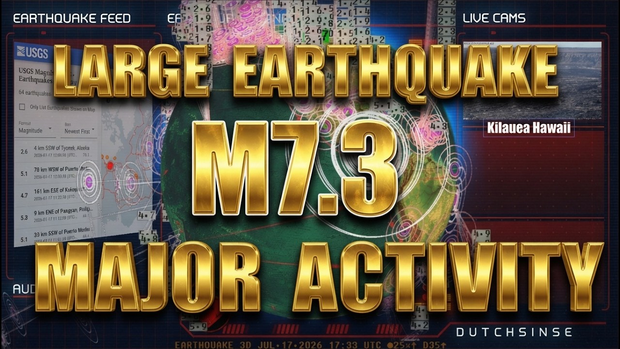 7/17/2026 -- LARGE M7.3 Earthquake -- Tsunami Threat and Major Activity worldwide