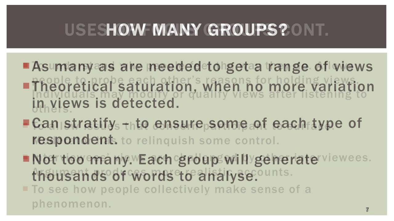 Lecture on Focus Groups in Research