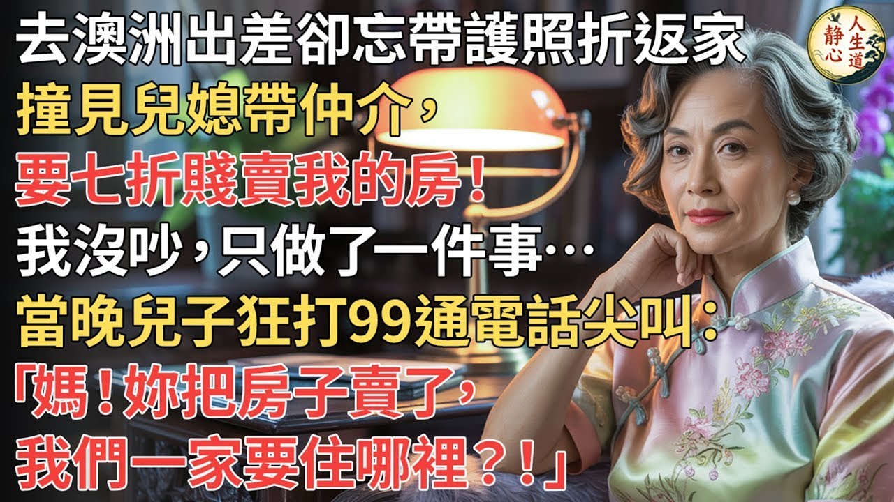 【我62歲】去澳洲出差卻忘帶護照折返家──撞見兒媳帶仲介，要七折賤賣我的房！我沒吵，只做了一件事…當晚兒子狂打99通電話尖叫： 「媽！妳把房子賣了，我們一家要住哪裡？！」
