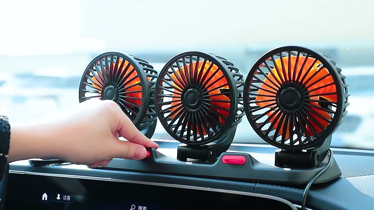 24V 12V Three 3 heads car fan triple three heads dashboard truck fan car accessories 2023