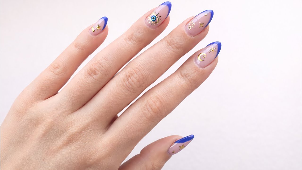 Natural Nails Russian Manicure Tutorial | Gel French Tips + Stickers (Step-by-Step)