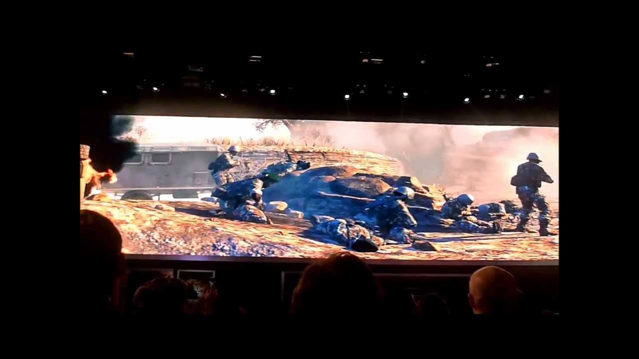 Call of Duty Black Ops 2  Extended Trailer at E3 2012 in HD (Super Wide Screen) HUGE SCREEN