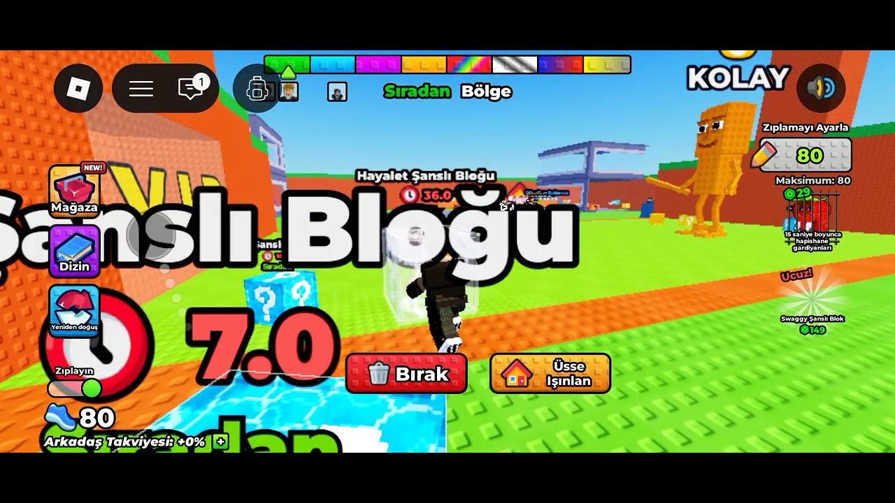 Zıplayarak bireynot laki block alma oyunu
