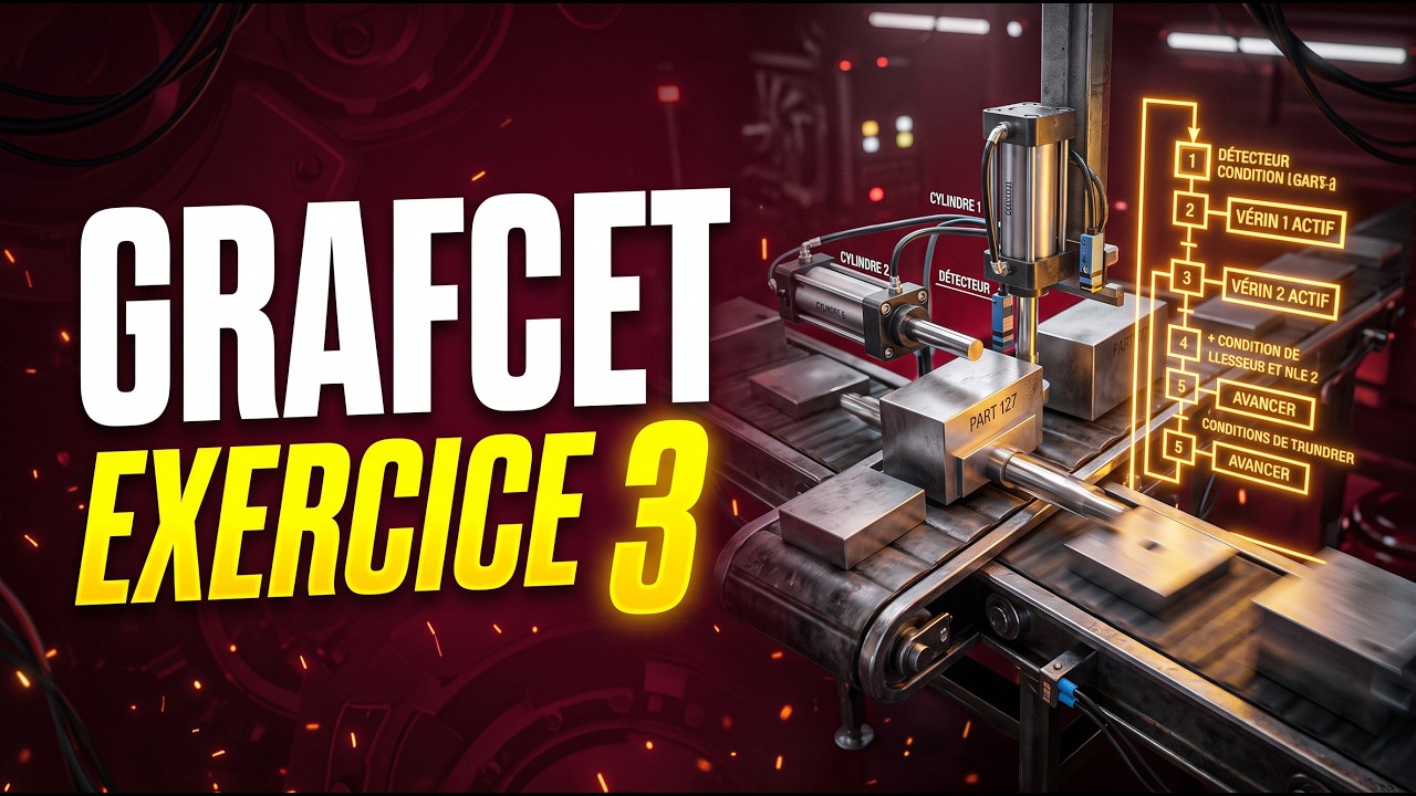 Exercice 3 Grafcet  : le Transfer de Piéce   #12 (بالعربية)