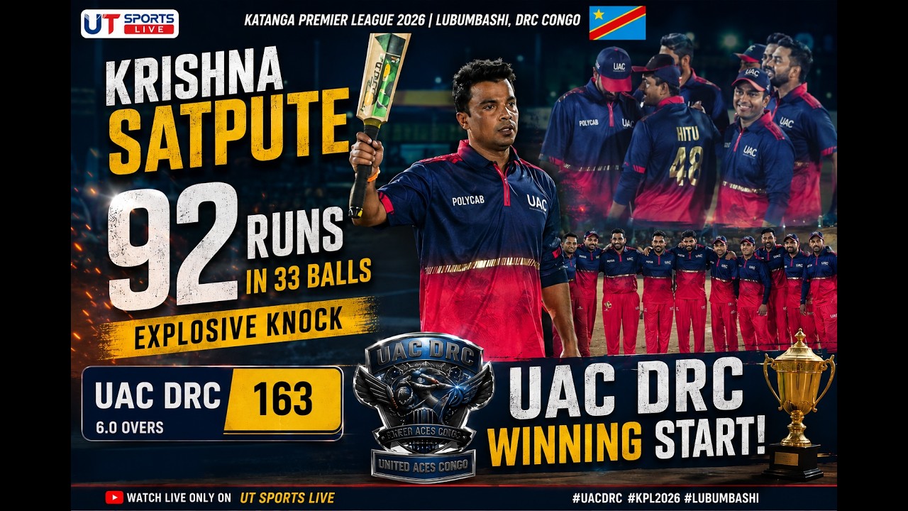 Krishna Satpute 92 Runs🔥| UAC DRC Winning Start | Katanga Premier League 2026 | UT Sports Live