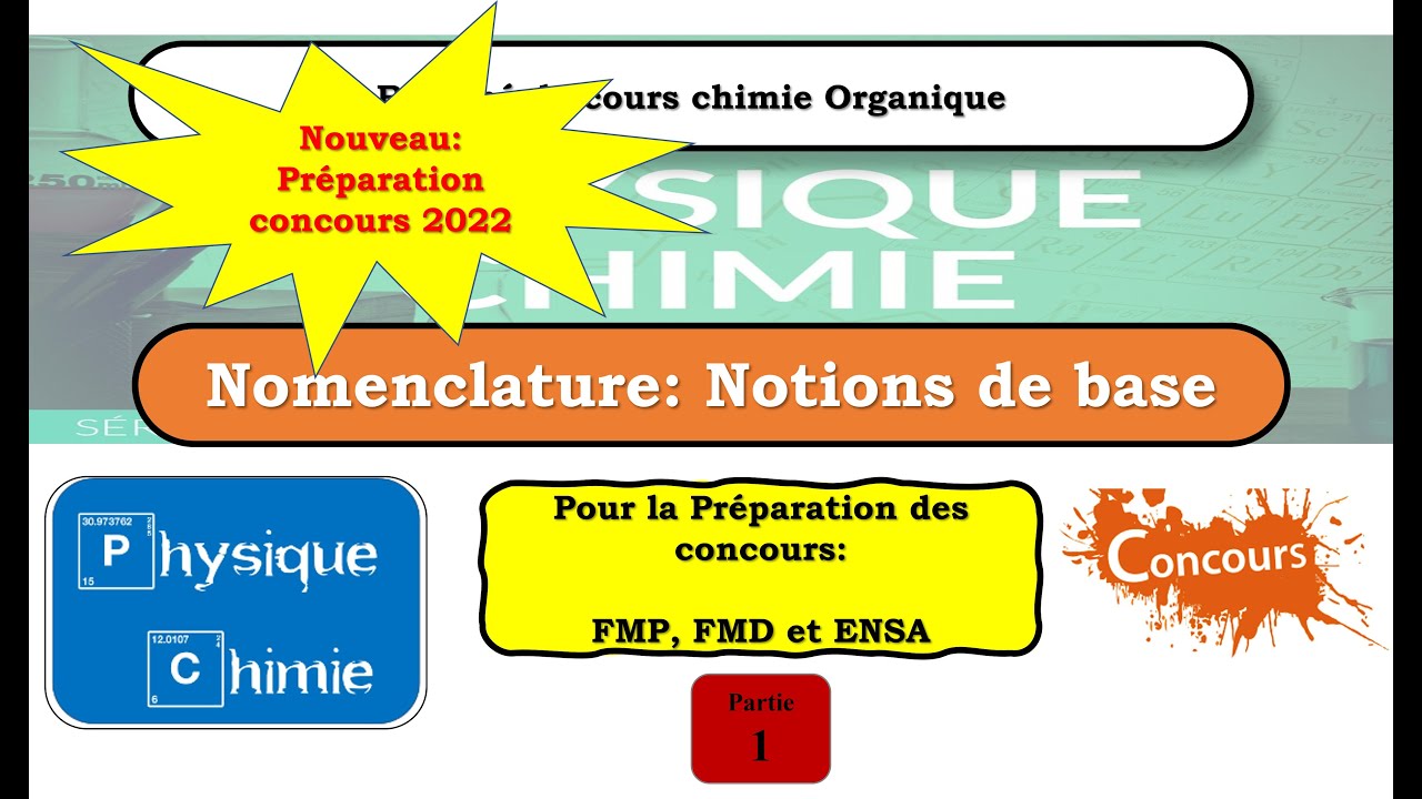 Préparation concours 2022 chimie: Nomenclatures des Alcanes