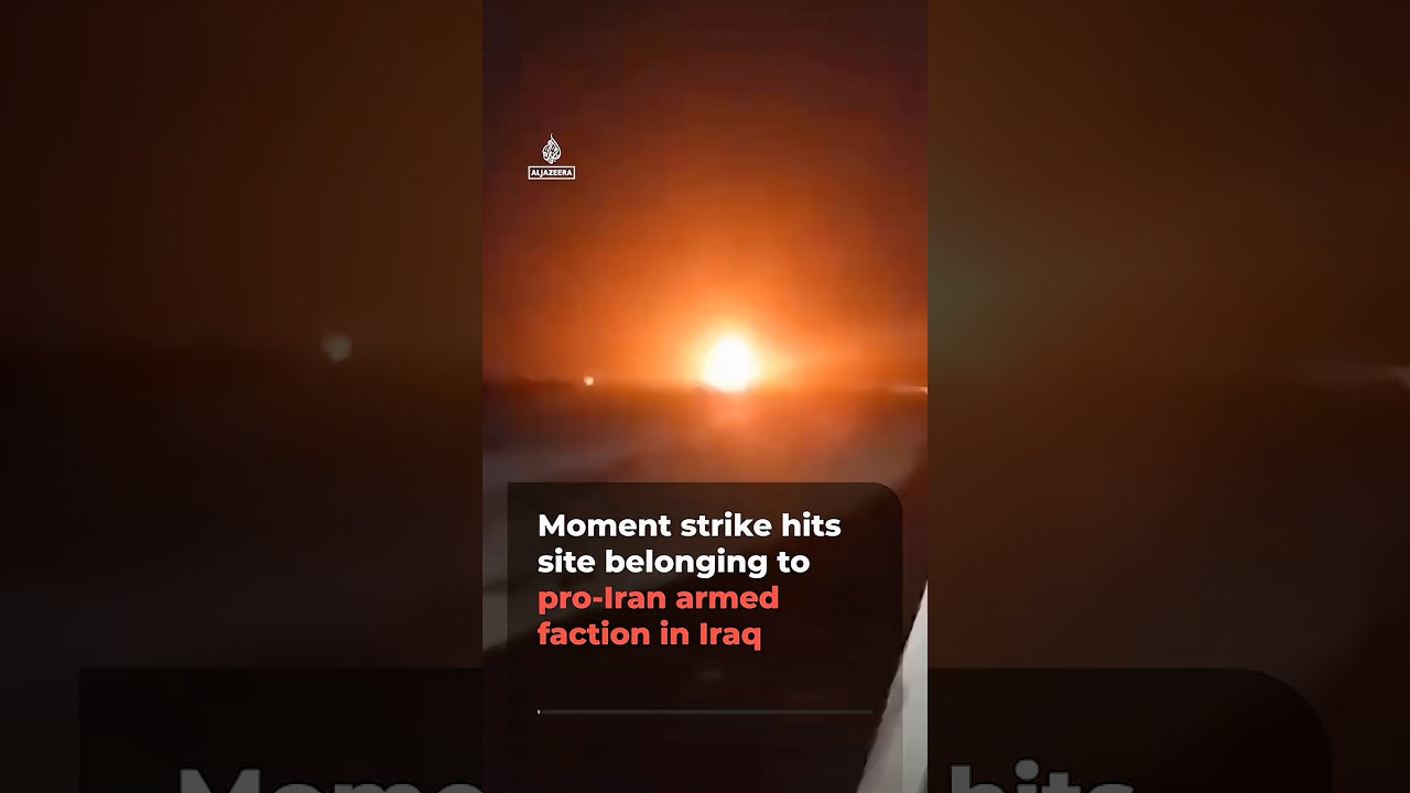 Moment strike hits site belonging to pro-Iran armed faction in Iraq | AJ #shorts