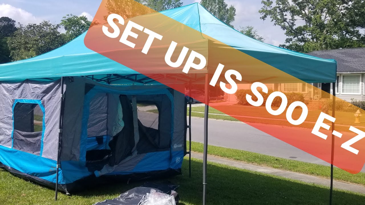 E-Z UP CUBE TENT IS THE BEST TENT IN THE WORLD? \ 1st Time Set up #camping