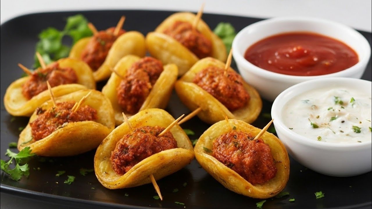 Iftar special recipe/🍗 Mini Chicken Potato Bombs/Chicken Stuffed Potato Snacks