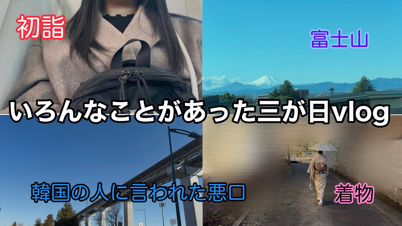 【vlog】新年早々韓国人に悪口を言われました／今年の目標ひとつ達成です【着物】【初詣】