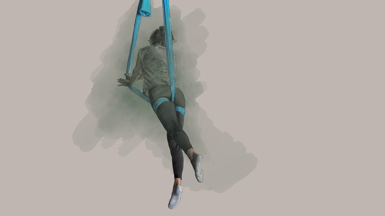 Aerial Cupid towards straddle with Anca