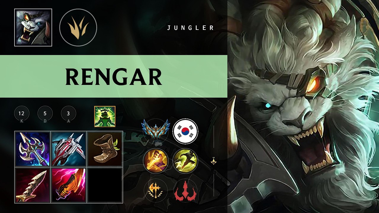 Rengar Jungle vs Lee Sin - KR Challenger Patch 26.10