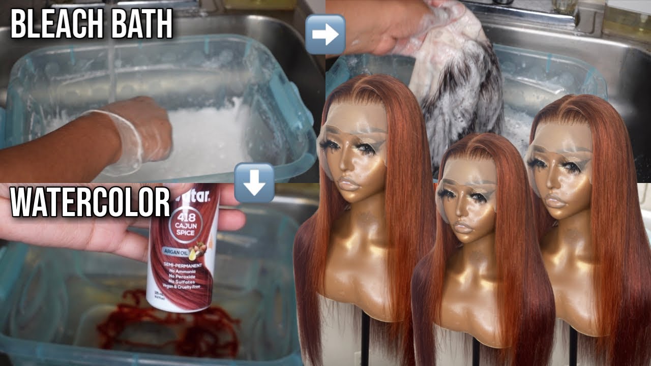 Perfect Fall Wig 🍁 | From black to Auburn red | Watercolor in 10 minutes