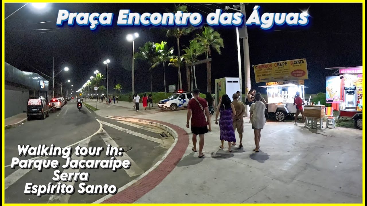Walking tour - Praça Encontro das Águas no Parque Jacaraípe, cidade Serra, estado Espírito Santo.