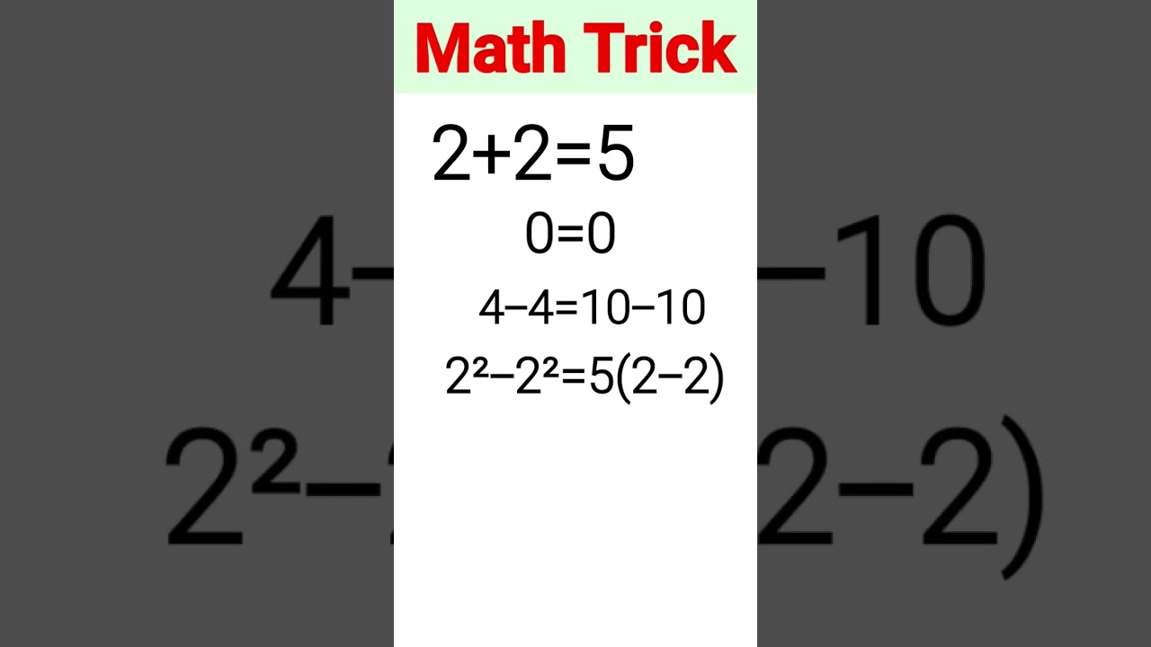 2+2=5 Prove/Math Trick/math rule#mathstricks #mathematics #maths &lrm;@SolutionsbyMohib&nbsp;