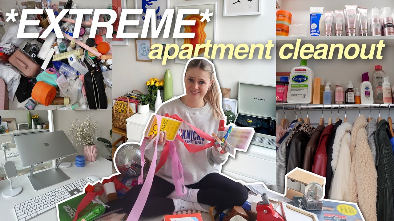 THROWING OUT EVERYTHING I OWN BEFORE 2024 (decluttering, organising & cleaning my ENTIRE apartment)